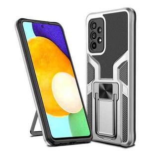 For Samsung Galaxy A52 4G / 5G Armor 2 in 1 PC + TPU Magnetic Shockproof Case with Foldable Holder(Silver)