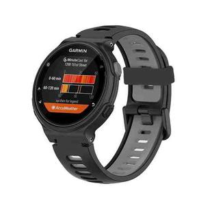 For Garmin Forerunner 735 / 235 Two-color Silicone Watch Band(Black+Grey)