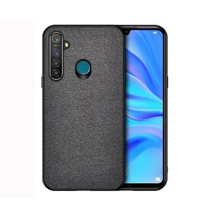 For OPPO Realme 5 Pro Shockproof Cloth Texture PC+ TPU Protective Case(Black)