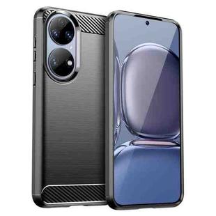 For Huawei P50 Brushed Texture Carbon Fiber TPU Case(Black)