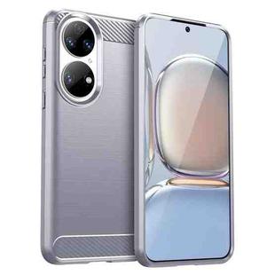 For Huawei P50 Brushed Texture Carbon Fiber TPU Case (Grey)