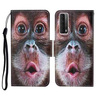 For Huawei P smart 2021 Colored Drawing Pattern Horizontal Flip Leather Case with Holder & Card Slots & Wallet & Lanyard(Orangutan)
