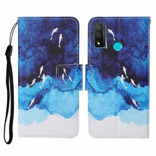 For Huawei P smart 2020 Colored Drawing Pattern Horizontal Flip Leather Case with Holder & Card Slots & Wallet & Lanyard(Watercolor Fish)