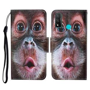 For Huawei P smart 2020 Colored Drawing Pattern Horizontal Flip Leather Case with Holder & Card Slots & Wallet & Lanyard(Orangutan)