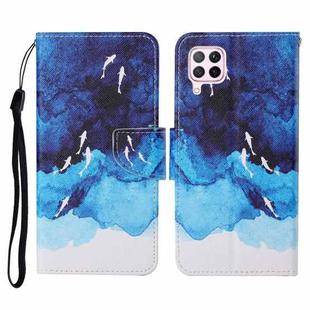 For Huawei P40 lite Colored Drawing Pattern Horizontal Flip Leather Case with Holder & Card Slots & Wallet & Lanyard(Watercolor Fish)