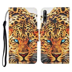 For Huawei P40 lite E Colored Drawing Pattern Horizontal Flip Leather Case with Holder & Card Slots & Wallet & Lanyard(Yellow Leopard)