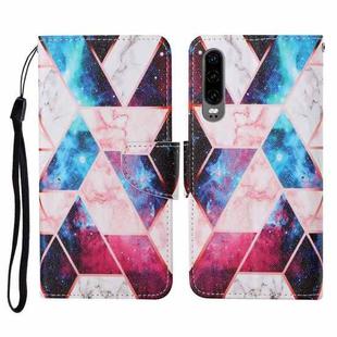 For Huawei P30 Colored Drawing Pattern Horizontal Flip Leather Case with Holder & Card Slots & Wallet & Lanyard(Starry Marble)