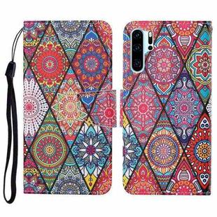 For Huawei P30 Pro Colored Drawing Pattern Horizontal Flip Leather Case with Holder & Card Slots & Wallet & Lanyard(Rhombus Totem)