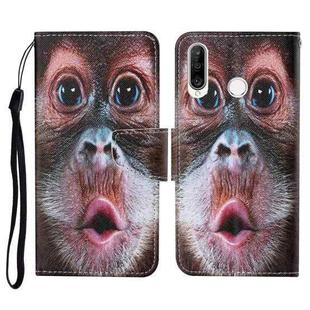 For Huawei P30 lite Colored Drawing Pattern Horizontal Flip Leather Case with Holder & Card Slots & Wallet & Lanyard(Orangutan)