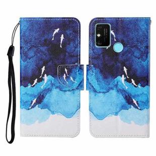 For Honor Play 9A Colored Drawing Pattern Horizontal Flip Leather Case with Holder & Card Slots & Wallet & Lanyard(Watercolor Fish)