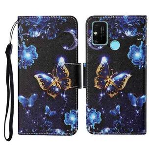 For Honor Play 9A Colored Drawing Pattern Horizontal Flip Leather Case with Holder & Card Slots & Wallet & Lanyard(Moon Butterfly)