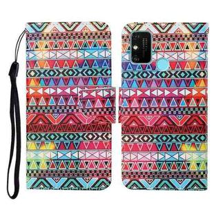 For Honor Play 9A Colored Drawing Pattern Horizontal Flip Leather Case with Holder & Card Slots & Wallet & Lanyard(Tribal Ethnic Style)