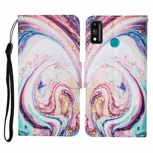 For Honor 9X Lite Colored Drawing Pattern Horizontal Flip Leather Case with Holder & Card Slots & Wallet & Lanyard(Whirlpool Marble)