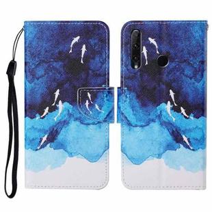 For Honor 20i / 10i / 20 lite Colored Drawing Pattern Horizontal Flip Leather Case with Holder & Card Slots & Wallet & Lanyard(Watercolor Fish)