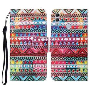 For Honor 10 Lite Colored Drawing Pattern Horizontal Flip Leather Case with Holder & Card Slots & Wallet & Lanyard(Tribal Ethnic Style)