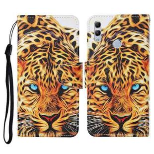 For Honor 10 Lite Colored Drawing Pattern Horizontal Flip Leather Case with Holder & Card Slots & Wallet & Lanyard(Yellow Leopard)