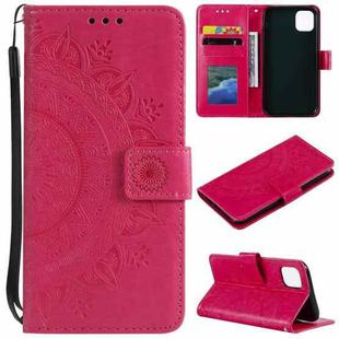 For iPhone 12 mini Totem Flower Embossed Horizontal Flip TPU + PU Leather Case with Holder & Card Slots & Wallet (Red)