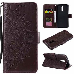 For LG Stylo 5 Totem Flower Embossed Horizontal Flip TPU + PU Leather Case with Holder & Card Slots & Wallet(Brown)