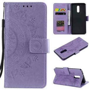 For LG Stylo 5 Totem Flower Embossed Horizontal Flip TPU + PU Leather Case with Holder & Card Slots & Wallet(Purple)