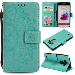 For LG G3 Totem Flower Embossed Horizontal Flip TPU + PU Leather Case with Holder & Card Slots & Wallet(Green)