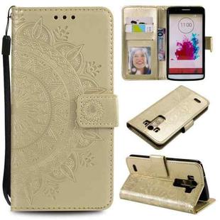 For LG G4 Totem Flower Embossed Horizontal Flip TPU + PU Leather Case with Holder & Card Slots & Wallet(Gold)