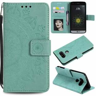 For LG G5 Totem Flower Embossed Horizontal Flip TPU + PU Leather Case with Holder & Card Slots & Wallet(Green)