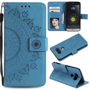 For LG G5 Totem Flower Embossed Horizontal Flip TPU + PU Leather Case with Holder & Card Slots & Wallet(Blue)