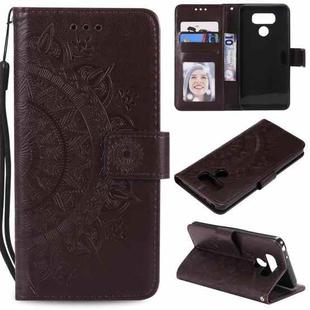 For LG G6 Totem Flower Embossed Horizontal Flip TPU + PU Leather Case with Holder & Card Slots & Wallet(Brown)