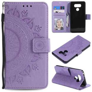 For LG G6 Totem Flower Embossed Horizontal Flip TPU + PU Leather Case with Holder & Card Slots & Wallet(Purple)