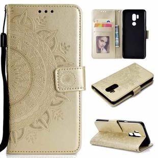 For LG G7 Totem Flower Embossed Horizontal Flip TPU + PU Leather Case with Holder & Card Slots & Wallet(Gold)