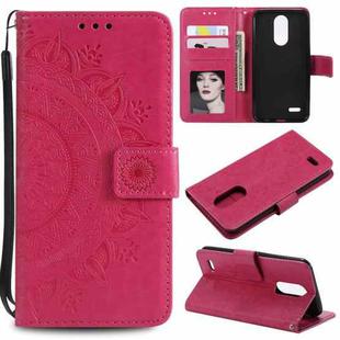 For LG K10 (2018) Totem Flower Embossed Horizontal Flip TPU + PU Leather Case with Holder & Card Slots & Wallet(Red)