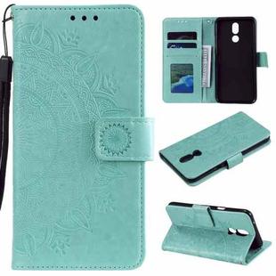 For LG K40 Totem Flower Embossed Horizontal Flip TPU + PU Leather Case with Holder & Card Slots & Wallet(Green)