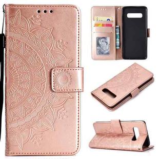 For V60 ThinQ 5G Totem Flower Embossed Horizontal Flip TPU + PU Leather Case with Holder & Card Slots & Wallet(Rose Gold)