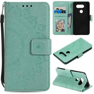 For LG V30 Totem Flower Embossed Horizontal Flip TPU + PU Leather Case with Holder & Card Slots & Wallet(Green)