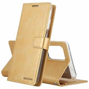 For Samsung Galaxy A72 5G/4G GOOSPERY BLUE MOON DIARY Crazy Horse Texture Horizontal Flip Leather Case With Bracket & Card Slot & Wallet(Gold)