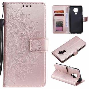 For Huawei Mate 30 Lite Totem Flower Embossed Horizontal Flip TPU + PU Leather Case with Holder & Card Slots & Wallet(Rose Gold)