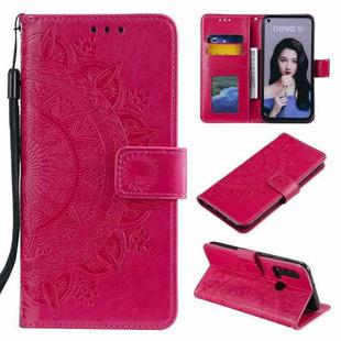 For Huawei P20 Lite (2019) Totem Flower Embossed Horizontal Flip TPU + PU Leather Case with Holder & Card Slots & Wallet(Red)