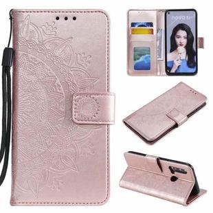 For Huawei P20 Lite (2019) Totem Flower Embossed Horizontal Flip TPU + PU Leather Case with Holder & Card Slots & Wallet(Rose Gold)