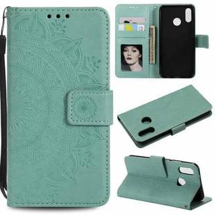 For Huawei P20 Lite Totem Flower Embossed Horizontal Flip TPU + PU Leather Case with Holder & Card Slots & Wallet(Green)