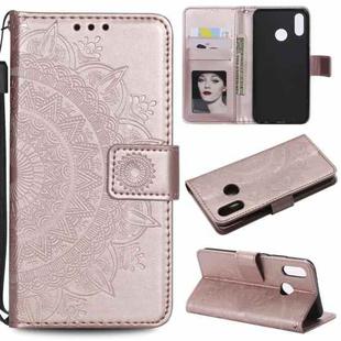 For Huawei P20 Lite Totem Flower Embossed Horizontal Flip TPU + PU Leather Case with Holder & Card Slots & Wallet(Rose Gold)