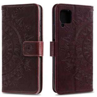 For Huawei P40 Lite Totem Flower Embossed Horizontal Flip TPU + PU Leather Case with Holder & Card Slots & Wallet(Brown)
