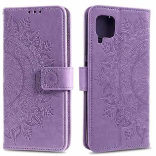 For Huawei P40 Lite Totem Flower Embossed Horizontal Flip TPU + PU Leather Case with Holder & Card Slots & Wallet(Purple)