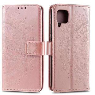 For Huawei P40 Lite Totem Flower Embossed Horizontal Flip TPU + PU Leather Case with Holder & Card Slots & Wallet(Rose Gold)