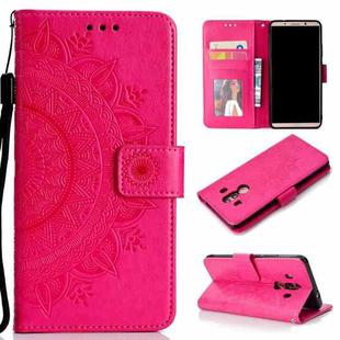For Huawei Mate 10 Pro Totem Flower Embossed Horizontal Flip TPU + PU Leather Case with Holder & Card Slots & Wallet(Red)