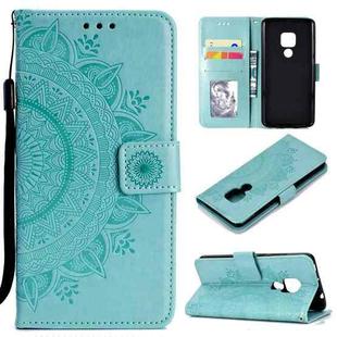 For Huawei Mate 20 Totem Flower Embossed Horizontal Flip TPU + PU Leather Case with Holder & Card Slots & Wallet(Green)