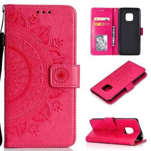For Huawei Mate 20 Pro Totem Flower Embossed Horizontal Flip TPU + PU Leather Case with Holder & Card Slots & Wallet(Red)