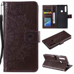 For Huawei P smart Z Totem Flower Embossed Horizontal Flip TPU + PU Leather Case with Holder & Card Slots & Wallet(Brown)