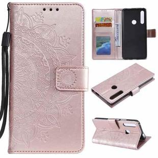 For Huawei P smart Z Totem Flower Embossed Horizontal Flip TPU + PU Leather Case with Holder & Card Slots & Wallet(Rose Gold)