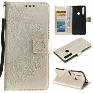 For Huawei P smart Z Totem Flower Embossed Horizontal Flip TPU + PU Leather Case with Holder & Card Slots & Wallet(Gold)
