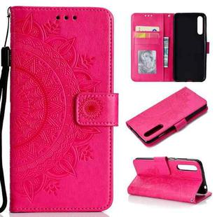 For Huawei P20 Pro Totem Flower Embossed Horizontal Flip TPU + PU Leather Case with Holder & Card Slots & Wallet(Red)